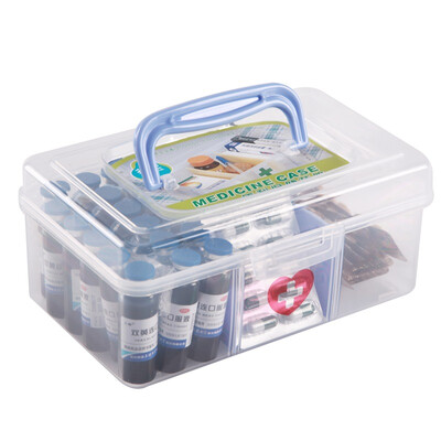 

Camellia plastic storage box handle multi-grid health kit small medicine box 12L 2601