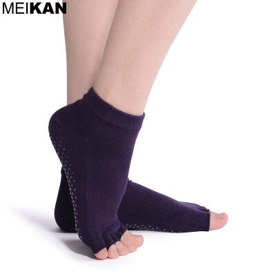 

Open Toe Yoga Sock Professional Pilates Colorful Silicone Non-slip Sox 5 Fingers Compression Sports Socks