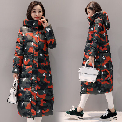 

2017 winter new Korean version of the self-cultivation camouflage in the long paragraph women's cotton cotton jacket jacket