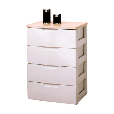 

Alice IRIS environmental protection material HG4 layer drawer storage cabinet finishing cabinet locker wardrobe HG-554B white pear