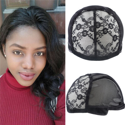 

Wig Cap Adjustable Straps for Making Wigs Lace Mesh Stretchy Net Black