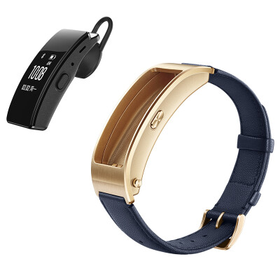 

Huawei HUAWEI Huawei bracelet B3 Bluetooth headset&smart bracelet with a metal body touch screen leather wristband business version of the quiet blue