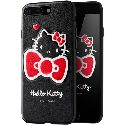 

7/8 Plus Hello Kitty Apple, телефон оболочки iPhone7 / 8 Plus защитный рукав милый мультфильм мобильных телефонов наборы из все включено трехмерным падение сопротивления 5,5 дюйма - любовь Hello Kitty