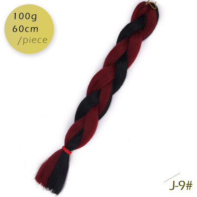 

AISI HAIR 100g / pcs 24inch Kanekalon гигантский косы Волосыломбер Две тонныЦветные синтетические волосы для кукол Вязание крю