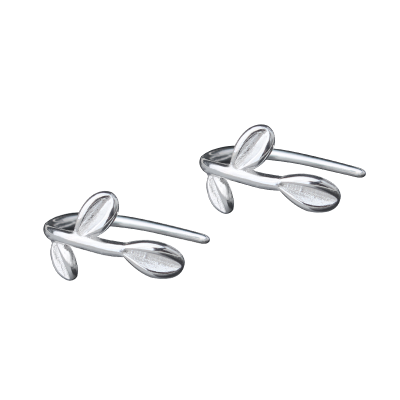 

Luo Linglong s925 sterling silver earrings female jewelry earrings female Sen Department of young leaves simple temperament anti-a