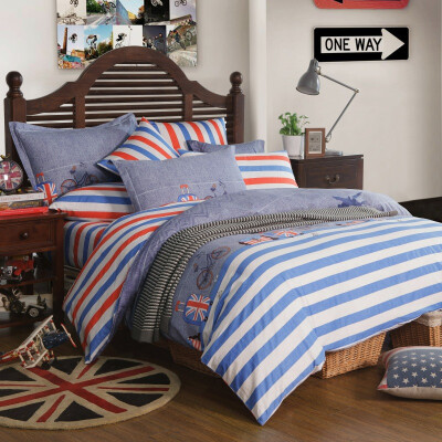 

[Jingdong supermarket] Bo Yang home textiles (BEYOND) bed sets of double cotton twill to increase quilt bed sheets cotton four-piece - New York journey 1.8 meters bed