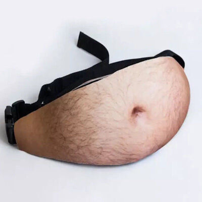 

Funny Dad Bag Waist Bags Flesh Colored Fat Beer Belly Fanny Packs for Men Male