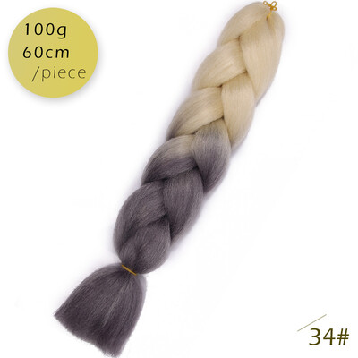

AISI HAIR Ombre Kanekalon Braiding Hair Extensions 24inch 100g Synthetic Jumbo Braids Hair Fiber Pink Purple Blue Green 1pce