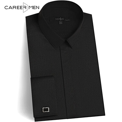 

CareerMen Men's Stretch Regular Fit French Cuff Simplicity Non Iron Long Sleeve Dress Shirt