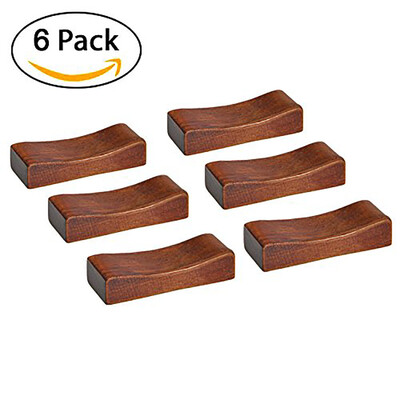 

Handcrafted Wooden Chopsticks Rest or Dinner Spoon Stand Fork&Knife Holder Home Decor Set of 6Concave Shape