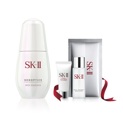 

SK-II &quotSmall Silver Bottle&quot Shine White Immaculate Gift Box Muscle Light Yun Essence 30ml Cleansing 20g Qing Ying Lu 30ml CD Mask 1p Skin Care Set