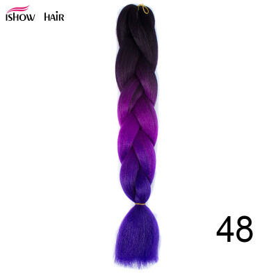 

Silky Strands 24'' 100g Ombre Synthetic Braiding Hair Extensions For Crochet Braids Kanekalon Jumbo Braids Two Tone Ombre Color 1p