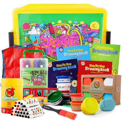 

Merlot JoanMiro children&39s hand-painted gift box 11 sets of crayon watercolor pen paint set