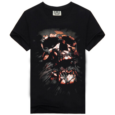 

Mens Black 3D Graphics Printed Rock Skull Pattern Short Sleeve T-Shirt Top Tee Shirt M-XXXLSkull Face