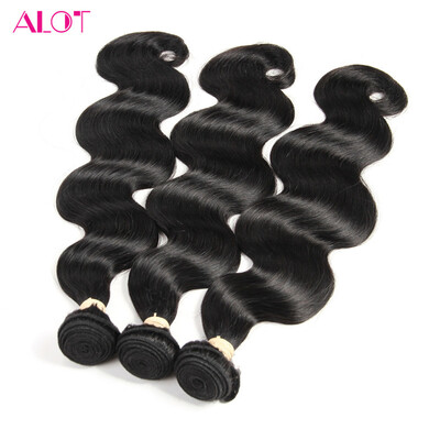 

Alot Hair Peruvian Virgin Body Body Wave 3 Bundle Deal Natural Black Нет выпадения Нет Tangle Хорошее качество волос