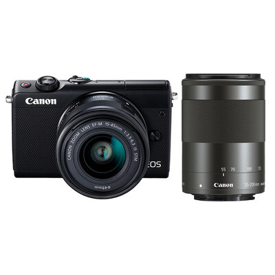 

Canon (Canon) EOS М100 миниатюрный одиночный комплект головки черный (EF-M 15-45mm) & (EF-М 55-200mm)
