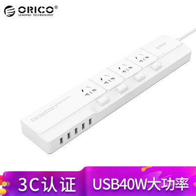 

ORICO (ORICO) OSJ-4A5U перегрузка интеллектуальных мощностей 40W USB-розетки / полосы Газ независимой выключателя панель монтажной плата грозовое перенапряжение белого