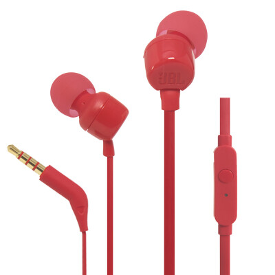 

JBL T110 in-ear style earphone mobile phone earphone music earphone game earphone with wheat can call vitality red