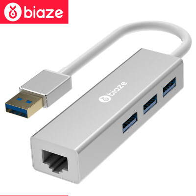 

BIAZE USB splitter 30 Gigabit wired network card USB to RJ45 cable interface converter Apple Mac hub HUB extended access hard disk ZH17-metal silver