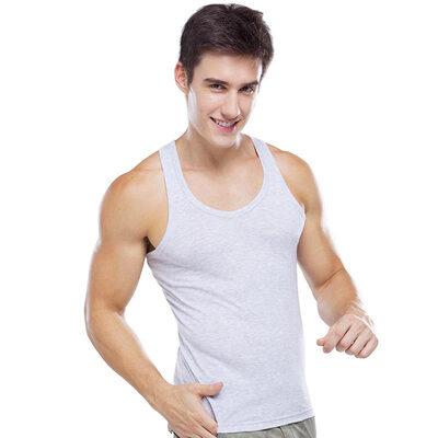 

Antarctic Nanjiren NSJA0660 Single Cotton Men&39s Vest Thread Sports Vest Bottom Shirt Gray