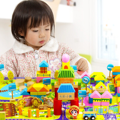 

Wooden Baby City Scene Wooden Wooden Puzzle Toys Large Paste Barrel Puzzle Blocks MGY0047