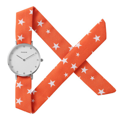 

This new mu (MOOSIE) watch Lady seven beautiful cloth strap quartz watch