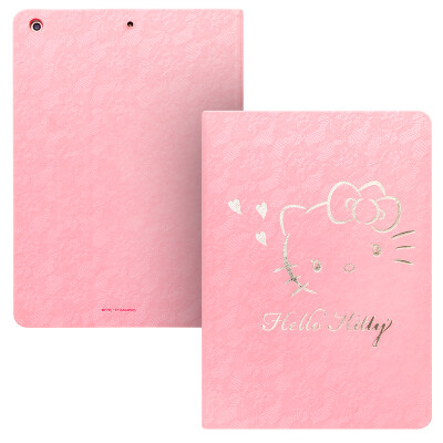 

Hello Kitty new iPad case 9.7 inch cartoon shell intelligent sleeping leather lace paragraph Hello Kitty Hello Kitty * pink