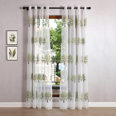 

Новые рождественские Lucky Tree Curtains для гостиной Вышитые вуаля Тюль Современные шторы для кухонной пряжи для вязания