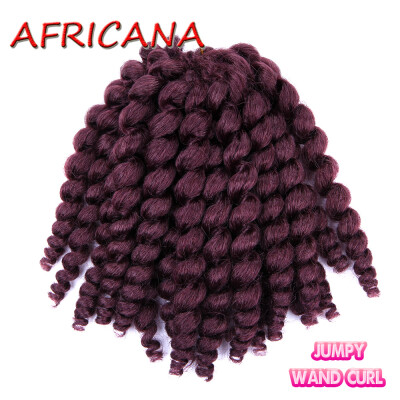 

8 inch 80g Jumpy Wand Curl Jamaican Bounce Crochet Hair 22 Roots African Synthetic Braiding Hair Low Temperature Fiber