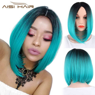 

AISI HAIR Синтетические парики для боба Короткие прямые частичный парик для волос с парой для парик для женщин