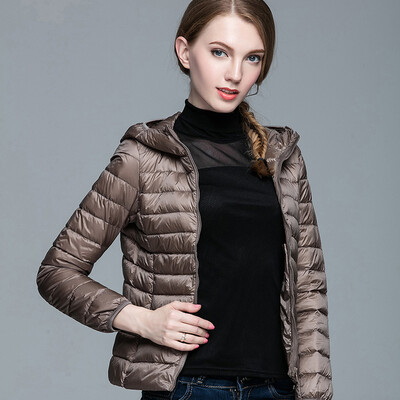 

Plus Size -3XL Ultra Light Winter Jacket 2017 Fashion Women Duck Down Coat Solid Color Hooded Zippers