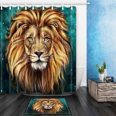 

71 X 71 Inch digital printing Anti Bacterial Waterproof Polyester Shower Curtain set