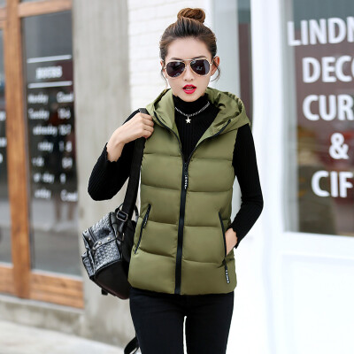 

2017 autumn and winter new cotton vest Korean Slim short paragraph wild feather cotton vest female jacket tide