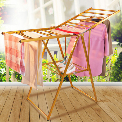 

Bao Youni multi-function drying rack folding aluminum hanger home wing type balcony floor hanger DQ9009-1