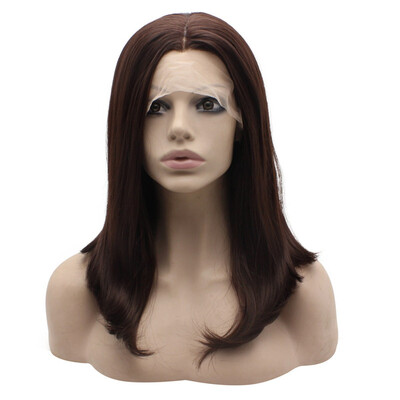 

Iwona Synthetic Hair Lace Front Should Straight Dark Auburn Wig