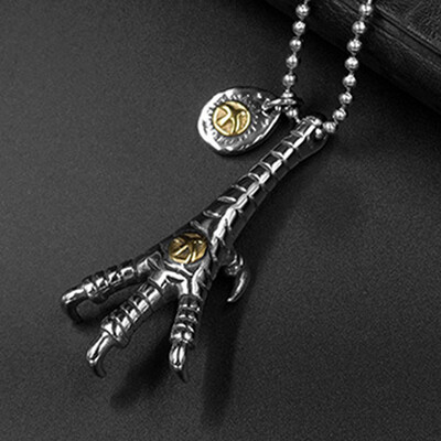 

Mens Punk style Clavicle Chain eagle claw Pendant Neckalce Titanium steel Personality Ornaments Jewelry