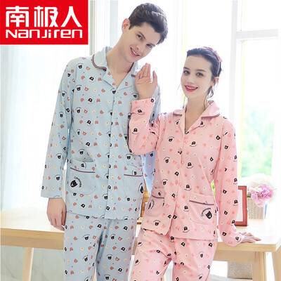

Antarctic pajamas home service men&women couples pajamas little bear cotton can wear long-sleeved cardigan home clothing suit X675X20082-1 ​​female XL