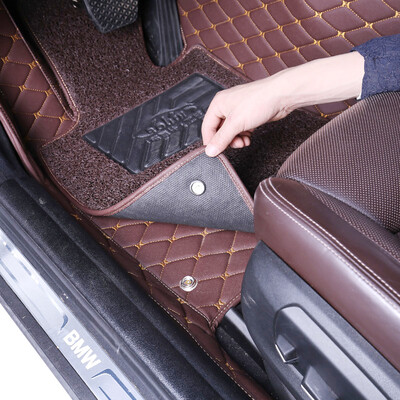 

Xinjian surrounded by double-layer silk ring car mats wire ring leather double detachable car mats coffee color embroidery coffee color silk ring
