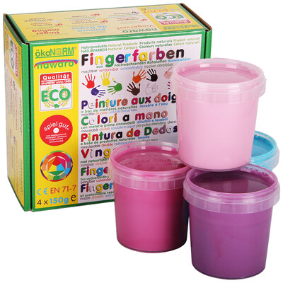 

European wax wax children's color toys 4-color finger graffiti paint set (Rose, pink, purple, blue-green) Germany imports baby children's toys easy to clean