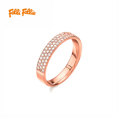 

Жа Folli Follie Folli Follie Модно серебро Основы серии розового золота кольцо 3R16S044RC 54