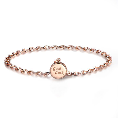 

AFFINER 925 Silver Heart Ripple Rose Gold Bracelet Women Fashion Jewelry Women AFB2008B