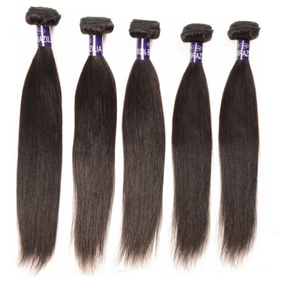 

Brazilian straight hair 5 bundles brazilian virgin hair straight unprocessed virgin brazilian human hair weave natural black color