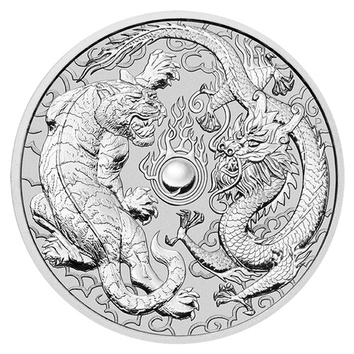 【甲源文化】澳大利亚.龙争虎斗1盎司银币 2018年 全品投资外国银币 99.99%纯银 单枚圆盒装 送全套配件A-274