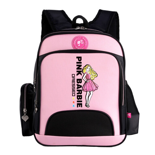 京东超市芭比（Barbie）小学生书包儿童书包女孩公主双肩背包大容量ZZ161160-C 粉色