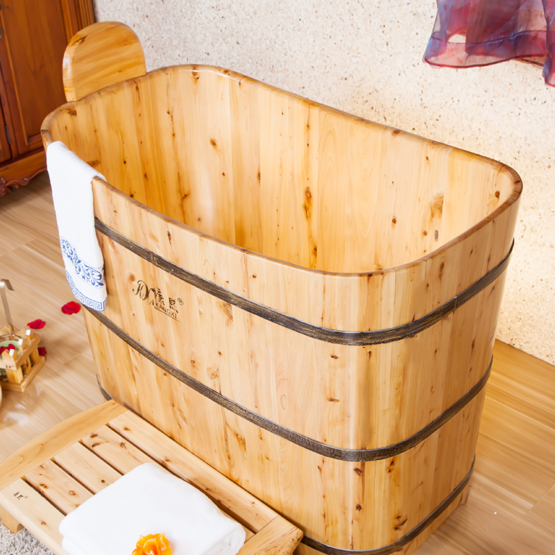 Kangxi Kx Cedar Wood Bath Barrel Wooden Spa Sauna Fumigation Bathtub Tub Export Quality 900 580 780mm Home