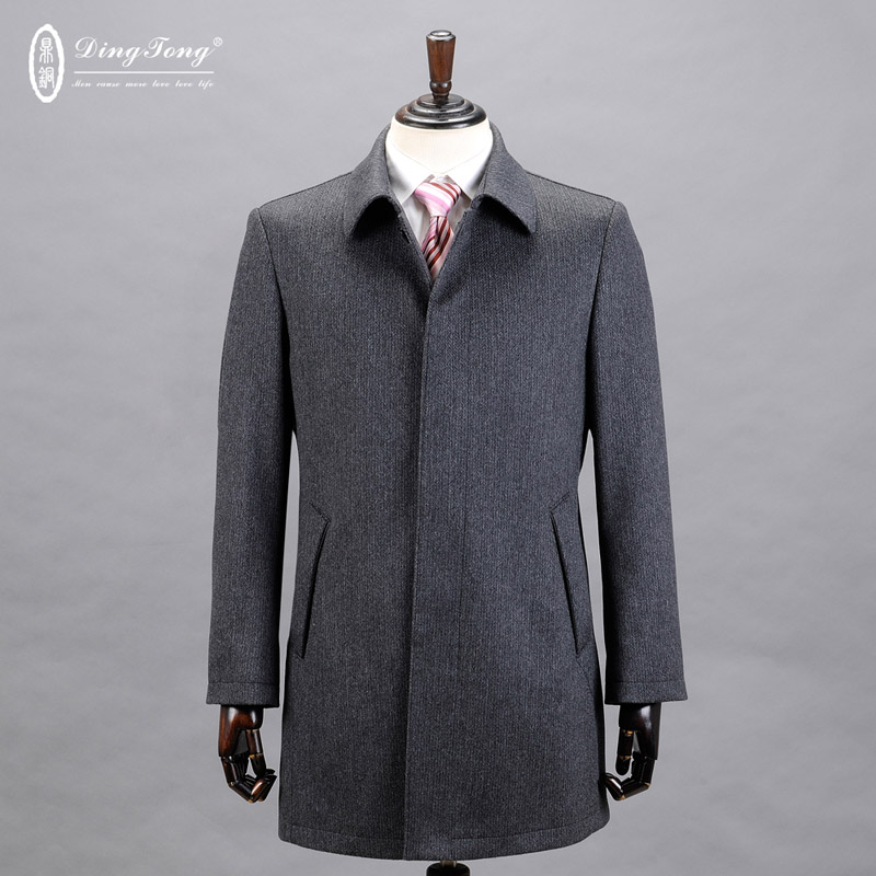 
Ding bronze, winter high-end men's wool jacket, business mid-length wool cashmere men's coat, gray S 165