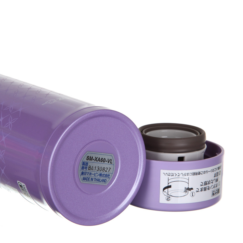 Zo jirushi termo taza de acero inoxidable aislamiento de acero inoxidable de acero inoxidable taza fría rápida abierta fácil de bloqueo anti-lok thermo copa de agua SM-XA60-VL Elegante Purple 600ml