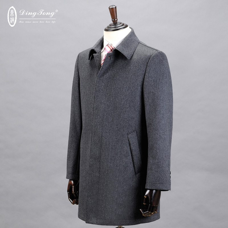 
Ding bronze, winter high-end men's wool jacket, business mid-length wool cashmere men's coat, gray S 165