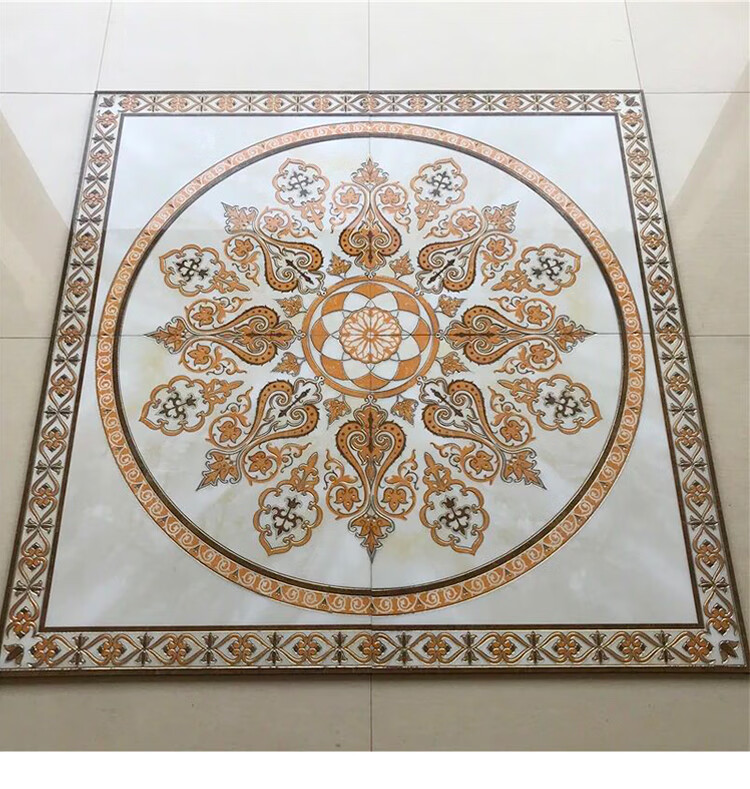 入户玄关圆形拼花瓷砖图案欧式地砖客厅餐厅酒店电梯进门拼图定制 sp