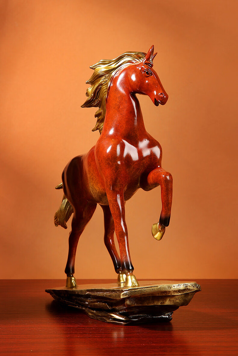 domir飞黄腾达全铜马摆件马到成功生肖马家居客厅工艺品办公室桌面